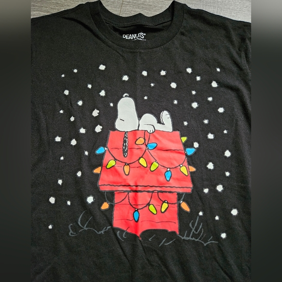 Snoopy Peanuts Dog Christmas 2 Sided Tee Shirt Top Medium - Picture 4 of 5